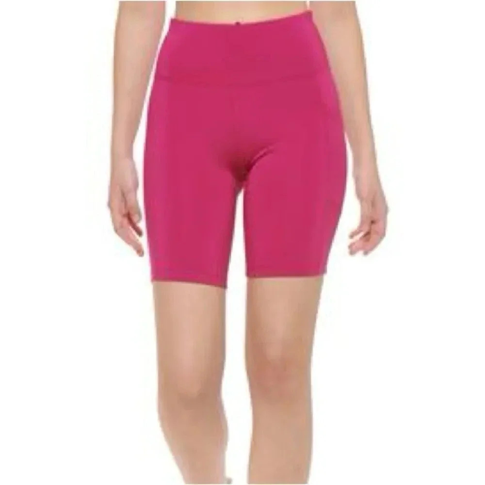 Calvin Klein Women S High Waist Side Pocket Bike Shorts Pink Size Large NWT